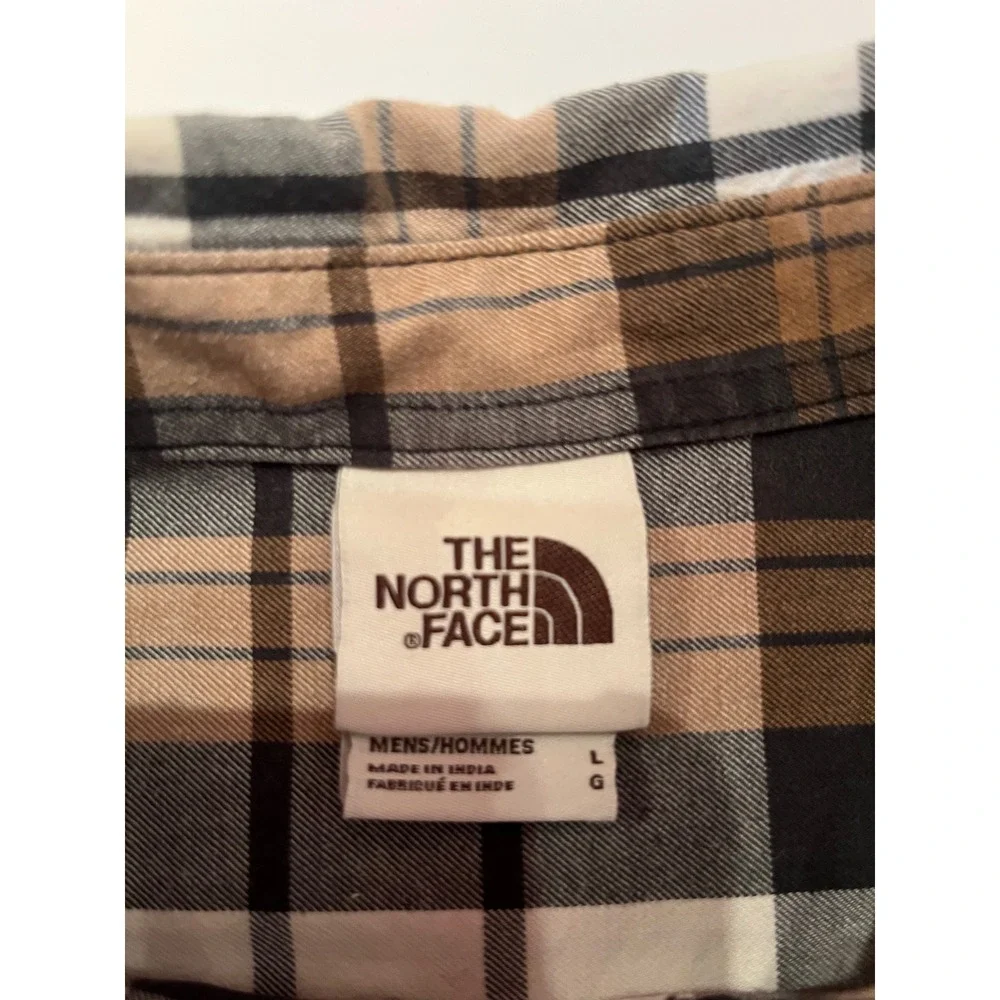 The North Face Men's‎ Long Sleeve Button Down Shirt Size Large Brown Gray White